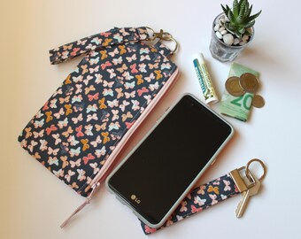 Butterfly Phone Wallet, Smartphone Wristlet, Wristlet Purse, Wristlet Wallet, Phone Wristlet, Gifts Under 30