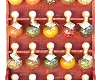 20 bubbles red patina 'Bubbles of spices' spice racks