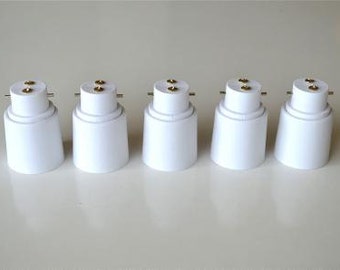 A set of 5 B22 to E27 light bulb adaptor bayonet bulb Edison bulb conversion holder BE1