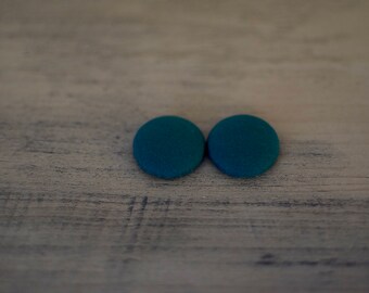 Forrest Green Handmade Button Earrings