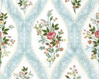 4 Decoupage Napkins, Paper Napkin for Decoupage, Rose Flowers, Craft Napkin, Flower Napkin, Decoupage Paper