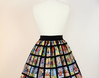 Black Day of the Dead Loteria Skirt