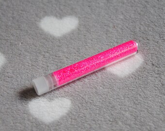 Very fine glitter neon pink tube