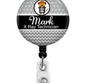 Badge Reel - Id Badge Holder - Badge Holder - ID Badge Reel - Retractable Badge - X Ray Technician - Name Badge Holder - Nurse Badge Reel -