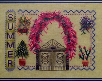 Cross Stitch Pattern | Turquoise Graphics & Designs SUMMER Four 4 Seasons Picture - Counted Cross Stitch Pattern Chart