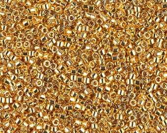 DB-31 Miyuki delica beads 24kt plated bright gold beads Miyuki seed beads Miyuki Cylinder Glass Beads size 11/0 Bead embroidery DB31 DB 31