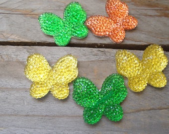 Set of butterflies multicolor craft 3 cm * 2.5 cm