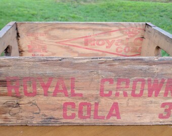 Vintage Wooden Royal Crown Cola Soda Crate