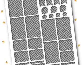 Big Happy Planner Transparent Assorted Template // Transparent .PNG // MAMBI Big Happy Planner Stickers