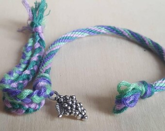 Friendship Bracelet with Grape Charm