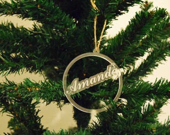 Personalised Bauble Perspex Acrylic Plywood MDF Your Name