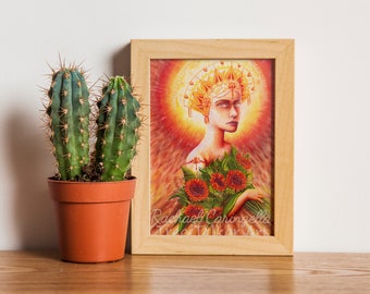 The Sun - Tarot Oracle Card Art - The Sun Card- Tree Talker Art - Rachael Caringella