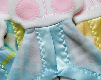 Blue Plaid Replica Fisher Price Bunny Lovey Security Blanket