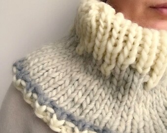 Chunky Knit Scarf - Chunky Knit Cowl, Chunky Wool Scarf, Chunky Wool Cowl, Chunky Cowl Scarf, Wool Knitted Scarf, Knit Tube Scarf, Knit Cowl
