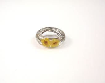 Nature ring, Real flower Resin ring, Flower resin jewelry, Pressed flower jewelry, Botanical ring, Flower ring, Statement ring, gift idea