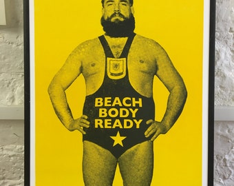 Beach Body Ready - letterpress poster