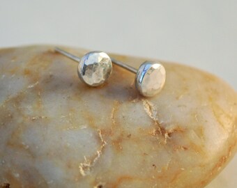 Recycled Sterling Silver Hammered Stud Earrings