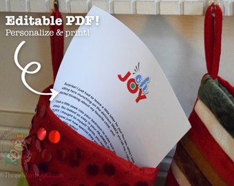 Letter from Santa | Personalized Letter | Stocking Stuffer | Printable Letter for Kids | Editable PDF