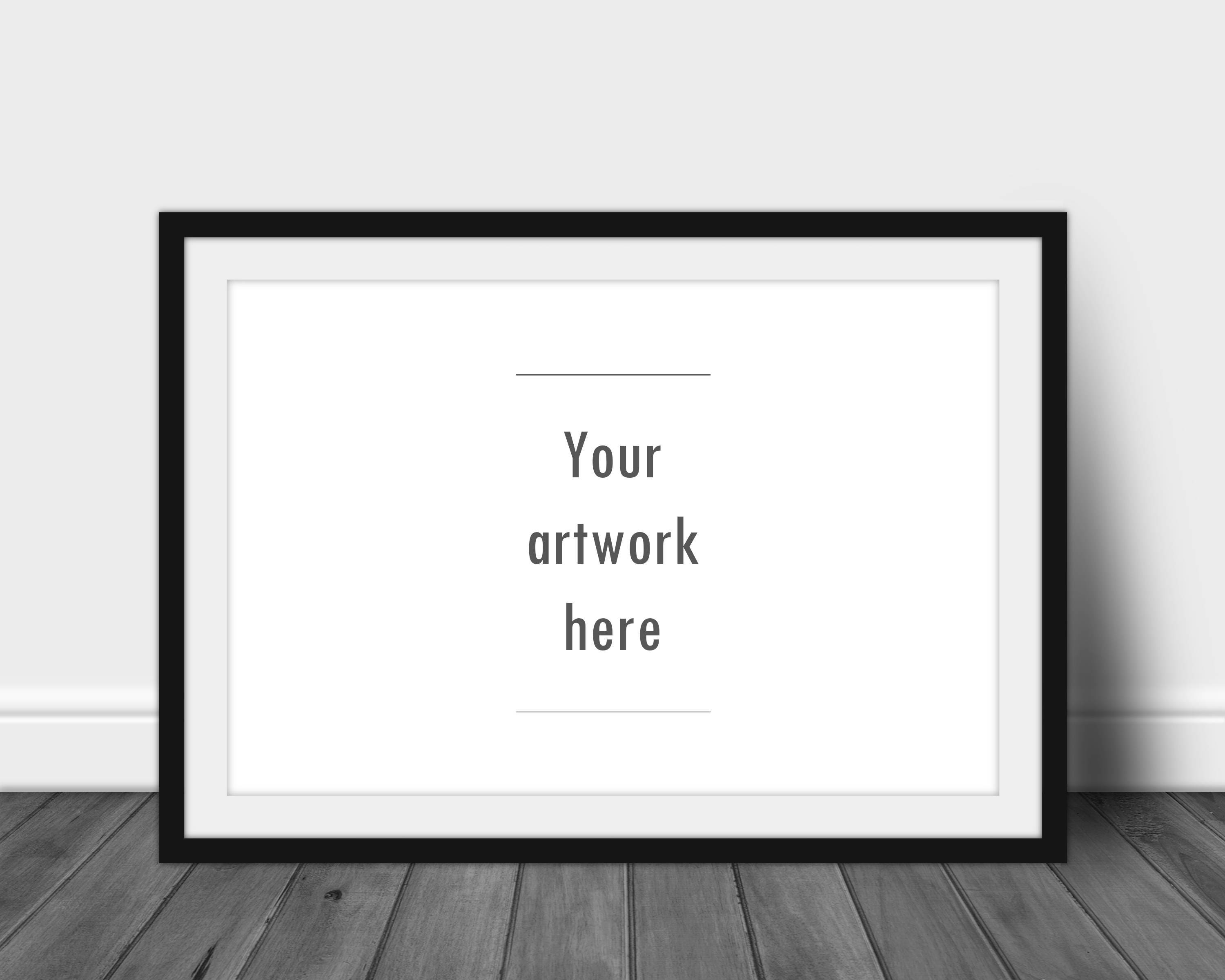 Download Landscape poster mockup 3:2 ratio large poster mockup grey