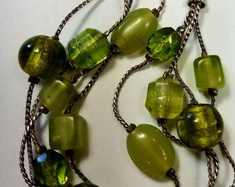 silver and peridot bracelet