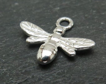 Sterling Silver Bee Pendant 13mm