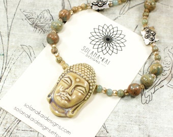 Buddha Necklace For Women | Buddha Jewelry Gift For Women | Yoga Jewelry For Women | Buddha Gemstone Jewelry | Solana Kai Designs | Portland