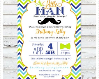 Mustache Baby Shower Invitation