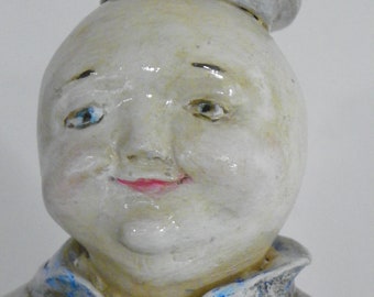 Man in the Moon sculpted Paper Mache Folk Art