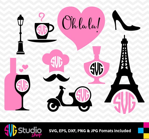 Download PARIS SVG Files Silhouette Die Cut Vinyl Cutter Monogram