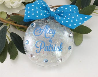 Couples Ornament, Personalized Ornament, personalized name, monogram