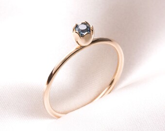 Sterling silver tulip birthstone ring, tiny silver tulip ring, sterling silver ring, Solitaire Ring, stackable tulip rings, gemstone ring