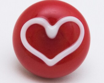 Lapel pin - Heart - lampwork glass