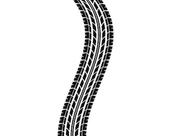 Tire Track #2 Tread Racing Race Mechanic Engine Repair Service Shop Garage Car Automotive .SVG .EPS .PNG Clipart Vector Cricut Cut Cutting