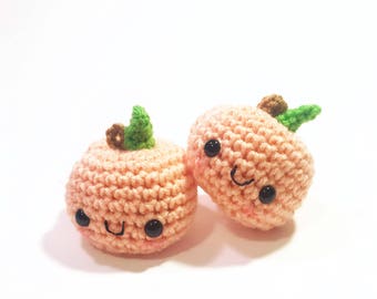 MADE TO ORDER - Crochet Peach Play Food - Amigurumi Fruit - Pretend Food - Hands On Learning - Vegan Toy - Stuffed Peach