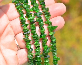 1 Strand Chrome Diopside Bead Chips BD914