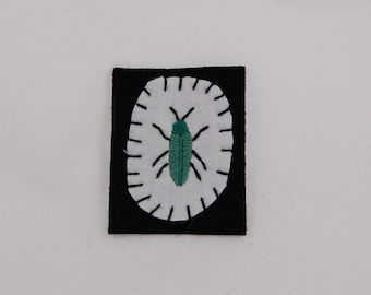 Teal Beetle Embroidered Patch