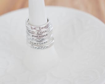 Personalized Ring - Sterling Stacking Ring - Custom Stacking Ring