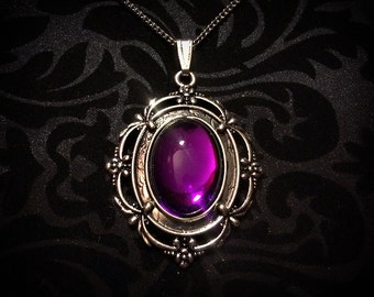 Amethyst Purple Gothic Necklace // Gothic Jewelry // Gothic Pendant // Victorian Necklace // Halloween Jewelry