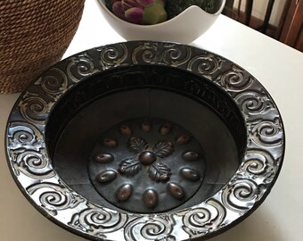 Very heavy copper and blsck bowl