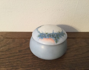 PM BAVARIA 1940's CZECH Powder Jar Hand Painted Covered Trinket Box