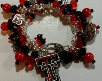 Texas Tech Charm Bracelet