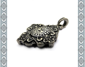 Chain pendant runes cross old silver pendant runes-Jewelry Nordic Jewelry Germanic medallion Amulet Antique-Jewellery historical Schm