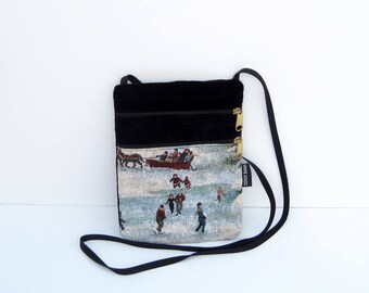 Skaters Tapestry Cross Body Flat Purse
