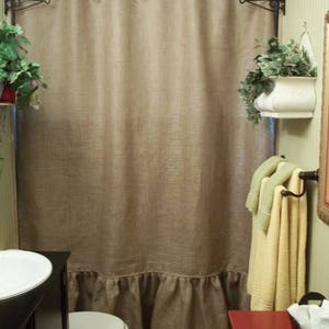 Burlap shower curtain | Etsy