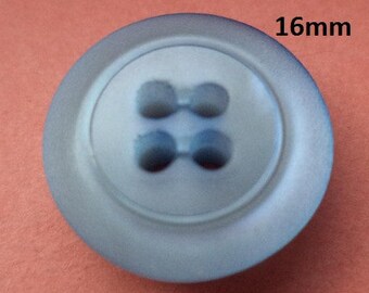 12 light blue buttons 16 mm (1683) Blue