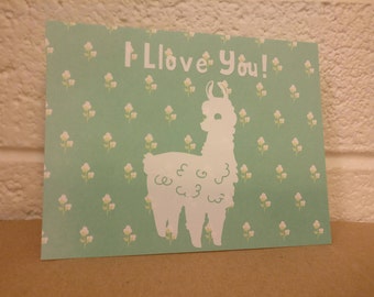 I Llove You! Llama Card