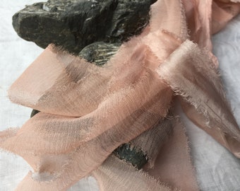 BALLET SHOES plant dyed recycled silk chiffon ribbon//hand dyed//styling//wedding ribbon//bridal ribbon//stationery//gift ribbon//pink