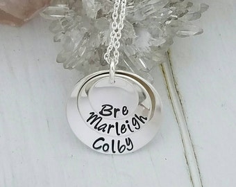 Custom Name Necklace, 3 Name Necklace, Triple Layer Name Necklace, Personalized Name Necklace, Sterling Silver Name Necklace, Name Necklace