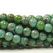 4mm Round Beads - Turquoise Picasso - Czech Round Glass Beads - 100 Beads