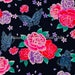 2 Japanese fabric meters - flower fabric - fabric Butterfly - Butterfly pattern fabric - Japanese fabric flower - blue floral fabric 200x106cm MY21